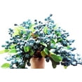 thumbnail image 3 of Morttic 10 Pack Artificial Flowers California Faux Blueberries Artificial Blueberry with Stems for Decorating Blueberry Picks Fruit Fake Silk Flowers Home Party Wedding Table (Blue), 3 of 6