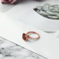 thumbnail image 4 of Gem Stone King 3.77 Ct Red Tiger Eye White Created Sapphire 18K Rose Gold Plated Silver Ring (Size 6), 4 of 6