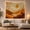 Warm Sunset Hills, variant on Golden Tunnel of Trees with Falling Leaves in Autumn Forest, Peaceful Rustic for Nature Lovers, Scenic Nature Artwork, Thanksgiving Gift, Tapestry Wall Hanging for Living Room and Bedroom
