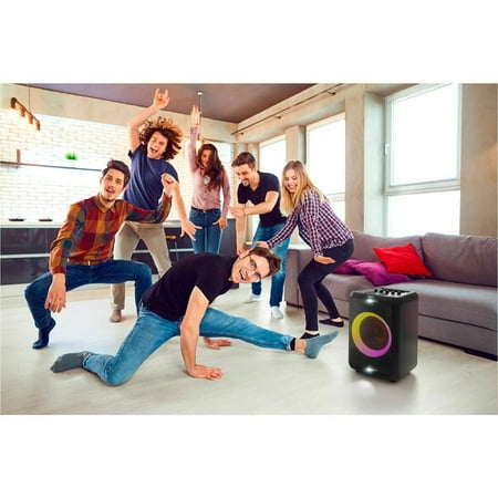 Philips - Portable Bluetooth Party Speaker with Party Lights and Built-in Carry Handle - Black