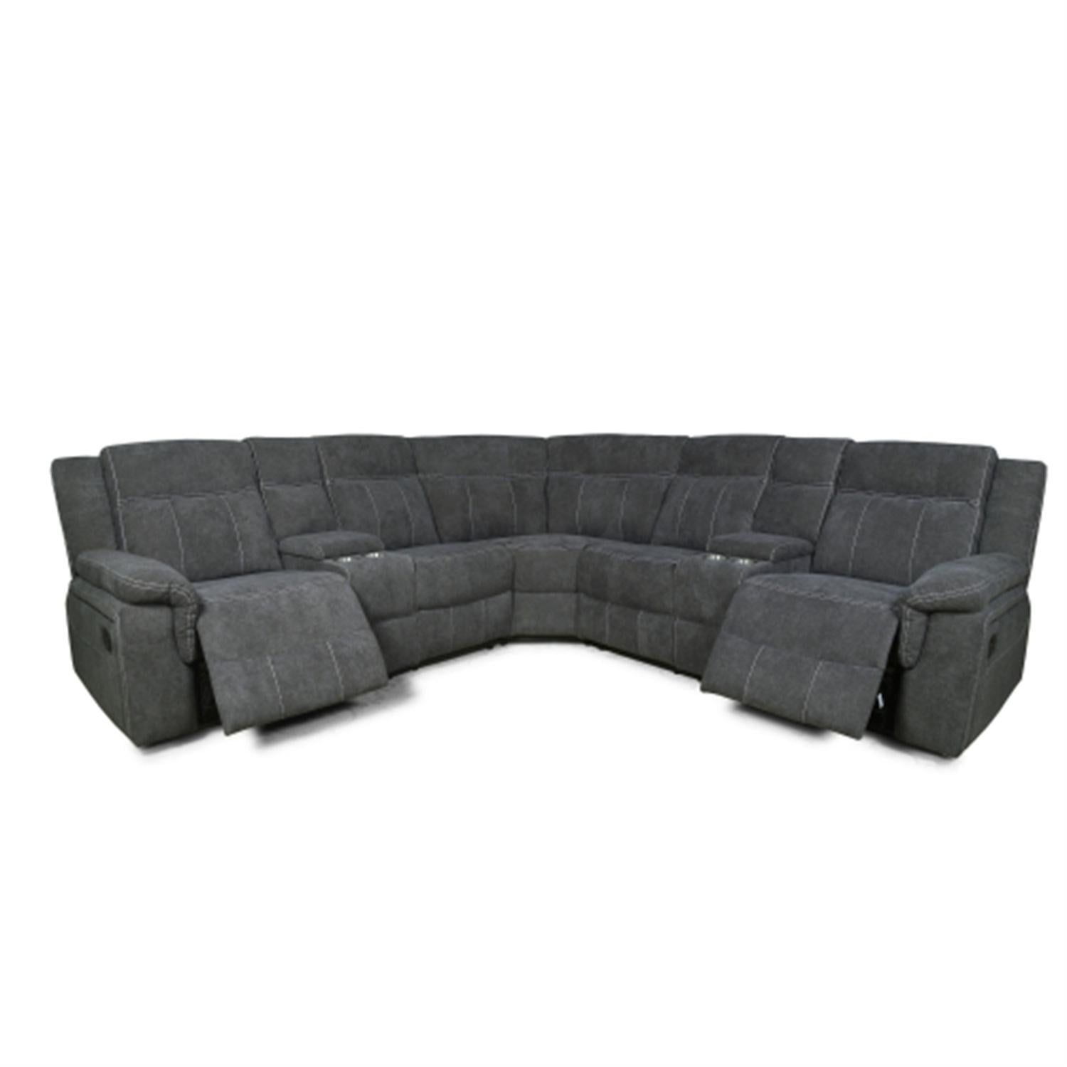 JINS&VICO Manual Sectional Sofa for Living Room, Symmetrical Recliner