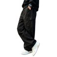thumbnail image 6 of Samdudou Boys Baggy Cargo Pants Y2K Streetwear Skater Trousers Wide Leg Utility Bottoms with Drawstring Waist and Multiple Pockets for Teens, 6 of 6