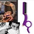 thumbnail image 1 of Maquinilla De Afeitar De Borde Recto De Barbero Vintage Con Mecanismo De Reemplazo De Cuchillas Fáciles Afeitado De Barba Púrpura, 1 of 7