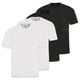 thumbnail image 1 of hajo Camiseta de hombre, pack de 4 - Básica, manga corta, cuello redondo, algodón, uni Negro / Blanco L (Large), 1 of 5