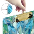 thumbnail image 4 of Plastic Clipboard Acrylic Hanging Clip Board with Gold Low Profile Office School Supplies 12.5x9 Blue Green Floral Stained Glass, 4 of 9