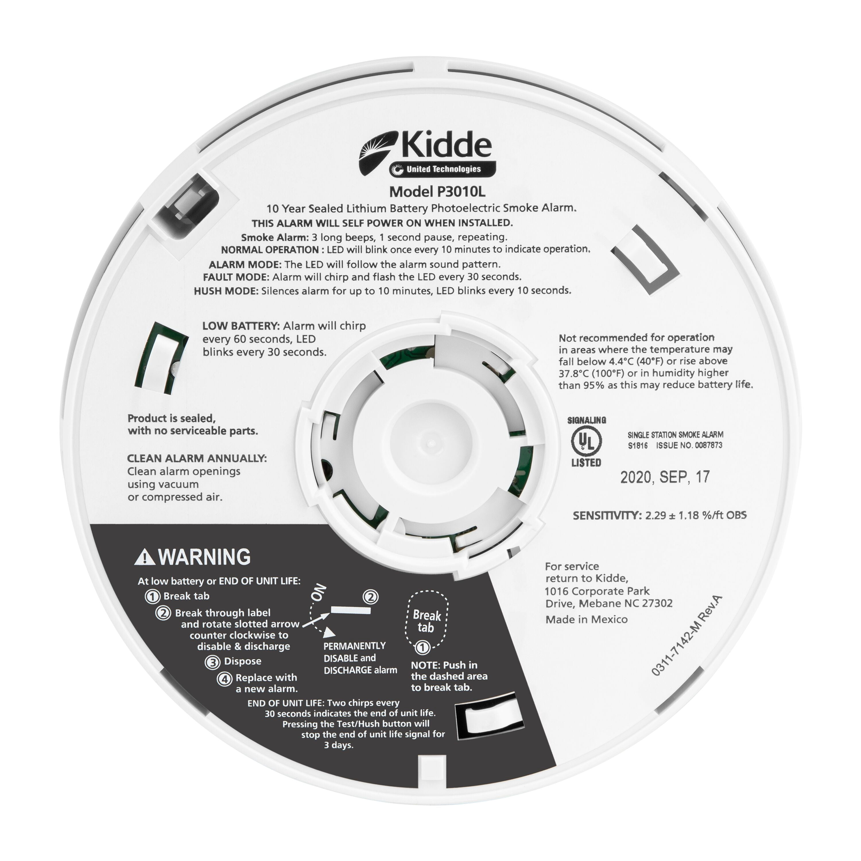 Kidde Smoke Detector, Lithium Battery Powered with Photoelectric Sensor, Smoke Alarm, 2-Pack