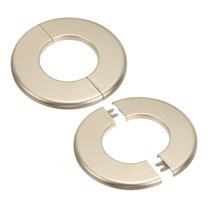 Uxcell Wall Split Flange ABS Round Self-Adhesive Escutcheon Plate Buckles Cover for Water Pipe Faucet Decoration 2.52" Gold