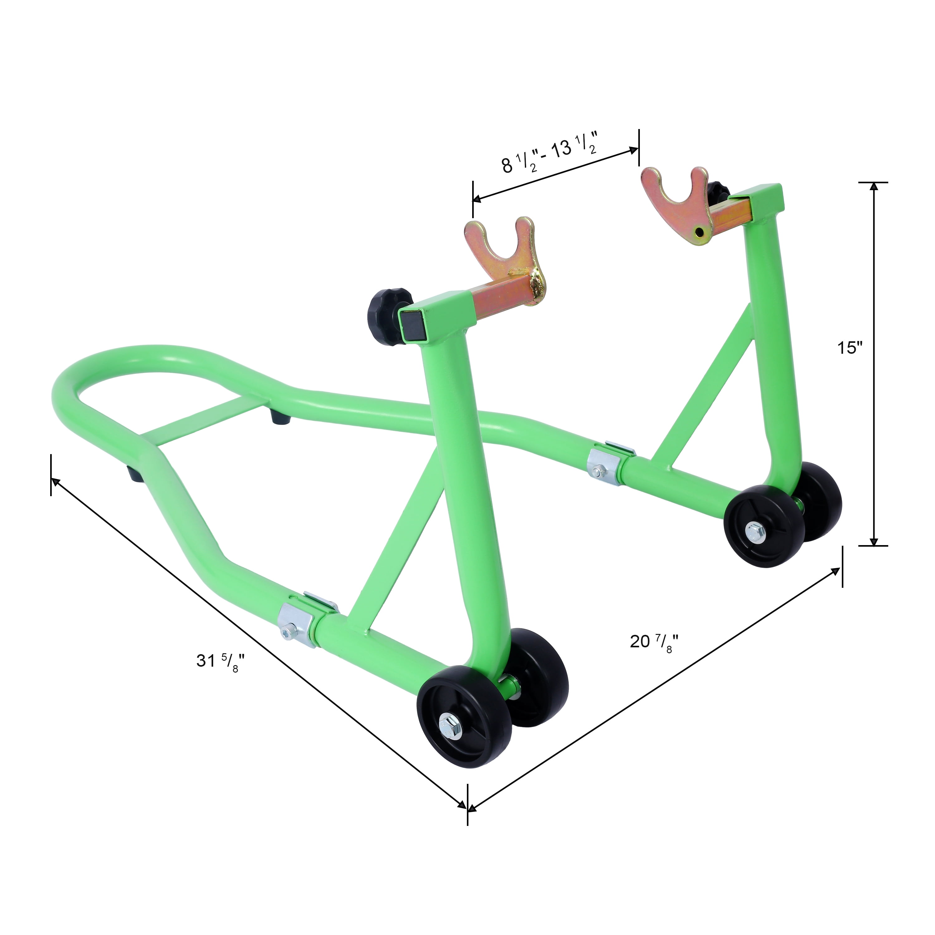 Motorcycle Stand 1000LB Sport Bike Front and Rear Wheel Lift Swingarm Paddock Stands Black U green,