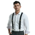 thumbnail image 4 of Vintage Black Suspenders for Men Swivel Hook Heavy Duty Adjustable Elastic Business Suit Paty, 4 of 5