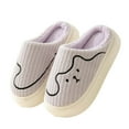 thumbnail image 2 of Aueoeo Platform Slippers for Women, Women's Plush Fuzzy Slippers Slip on Indoor Outdoor Corduroy Winter House Slippers Cozy Bedroom Slippers, 2 of 6