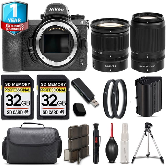Nikon Z7 II Mirrorless Camera with 24-70mm f/4 S Lens   64GB Card   Flash   Handag (International Version)