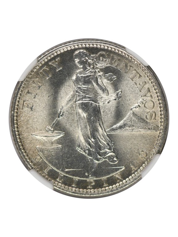 1945-S Philippines 50 Centavos NGC MS-65