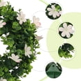 thumbnail image 2 of Unique Bargains Flower Artificial Wreath Front Door Decorations Eucalyptus Wreaths Pink, 2 of 7