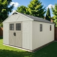 thumbnail image 6 of Patiowell, Outdoor Storage Shed 10x14FT, Resin Plastic Tool Room with Skylight and Ventilation, Beige, for Yard/Workshop/Garden, 6 of 11