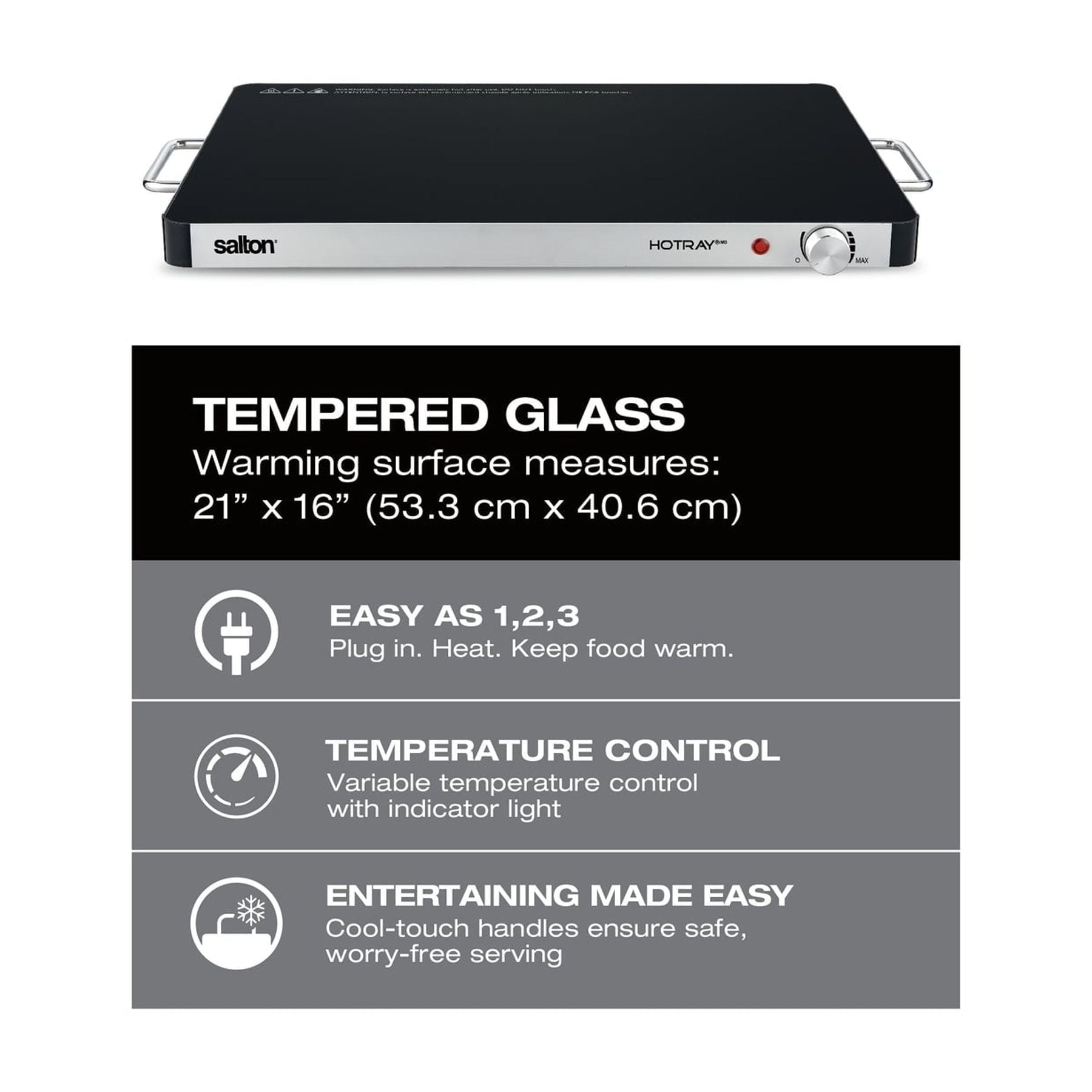 Salton Hotray® XL Tempered Glass Warming Tray - Walmart.com