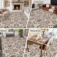 thumbnail image 5 of 6x9 Area Rugs for Living Room, Brown Flowers Non Slip Area Rugs for Kitchen Bedroom Entryway, Vintage Country Abstract Floral Patterned Washable Carpet Runner Rug Floor Mats for Bedroom Home Decor, 5 of 8