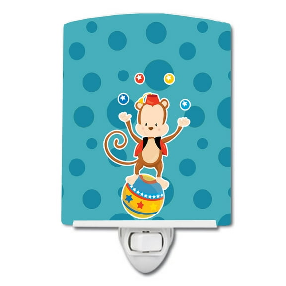 Caroline's Treasures BB8704CNL Circus Monkey Ceramic Night Light, 6x4x3", multicolor