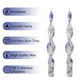 thumbnail image 3 of XINAOBAOLUO Print Taper Candle Spiral Candlesticks Set of 2 Blue Flower Handmade Twisted Candles Long Candle Sticks 10inches Floral Tapered Candles for Home Tea Party Wedding Dinner, 3 of 5