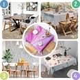 thumbnail image 4 of Square Tablecloth, Waterproof Polyester Table Cover, Wrinkle Resistant & Washable Fabric for Dining, Kitchen, Picnic, 52x52in(132x132cm), Liquid & Marble Print, 4 of 6