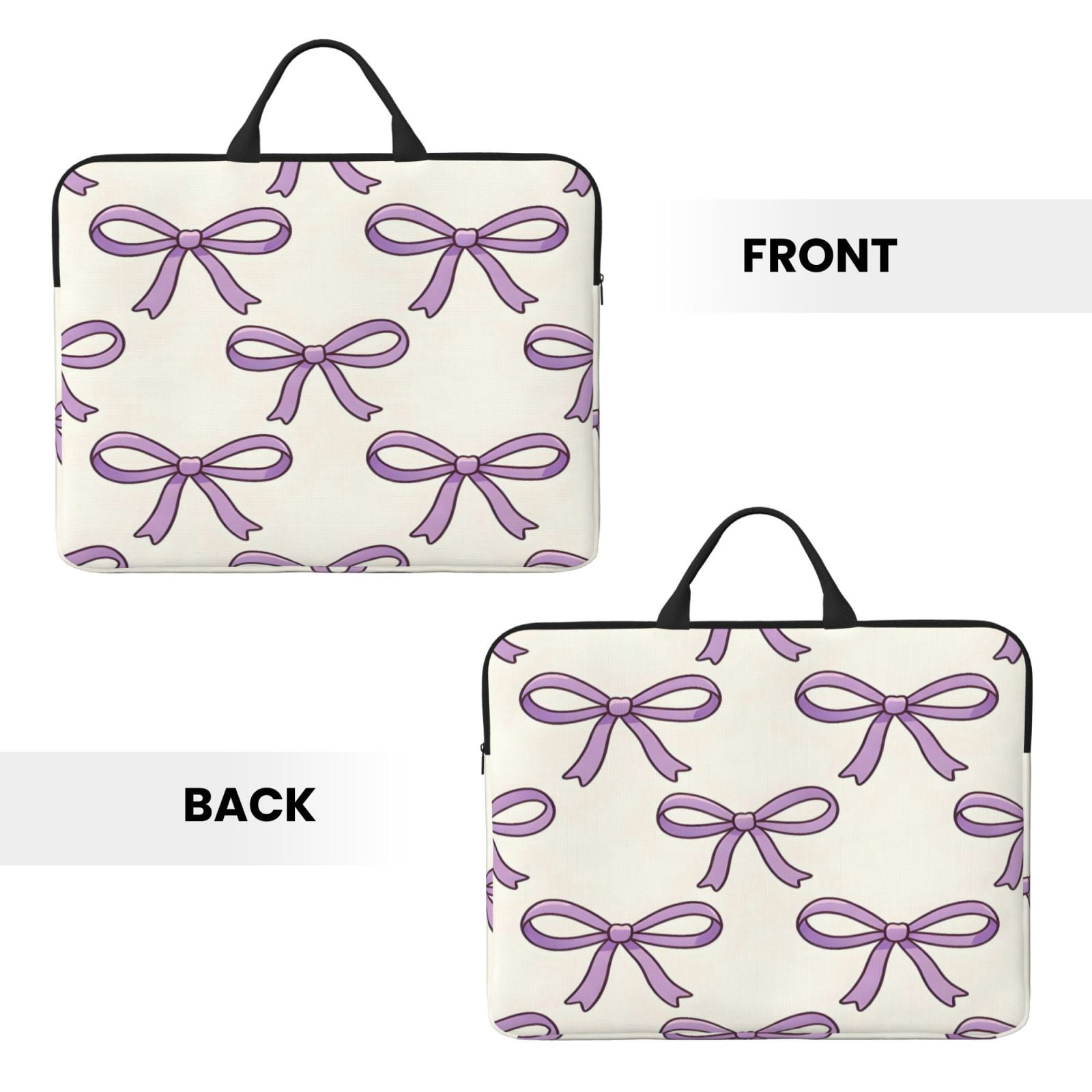 Laptop Sleeve Bag For Women Men 14inch Waterproof Durable Protective Computer Carrying Cover Handle Laptop Case Bag Purple Bows