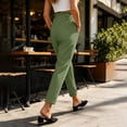 thumbnail image 4 of YuXingFu Womens Summer Pants for Women Loose Dress Pants High Full - Pocket Casual Green S, 4 of 4