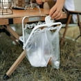 thumbnail image 3 of sweethay Bolsa colgante de basura de hierro plegable, soporte para bolsas de basura para acampar, estante de almacenamiento, organizador de basura de Kits de desorden para acampar Blanco sweethay OD026627-02, 3 of 6