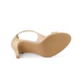 thumbnail image 5 of BLISSFUL STEP Women's T Strap Open Toe Stiletto Heel Sandals Beige 10, 5 of 7