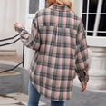thumbnail image 6 of Cmfcve Women's Button Down Shirt Checkered Collared Pullover Jacket Long Sleeve Boyfriend-Style Casual Shirt with Pockets, 6 of 6