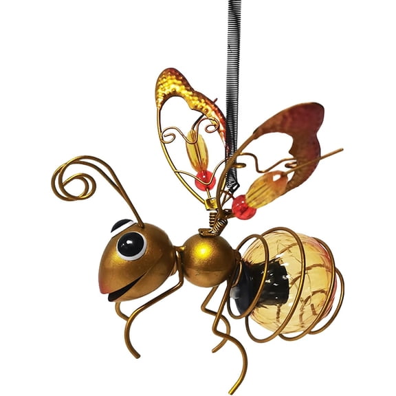 Honeybee Solar Lantern - LED Hanging, Waterproof, Perfect for Garden, Patio & Outdoor Decor - Yellow