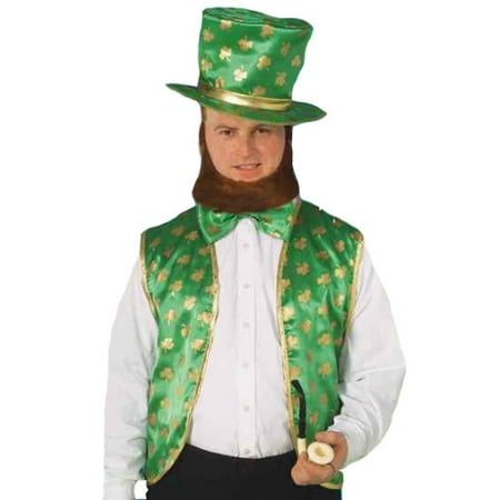 Forum St. Patrick's Day Leprechaun Costume Kit, Green/Gold, One Size, St. Patrick's Day Leprechaun costume kit features lucky four leaf clover design By Forum Novelties