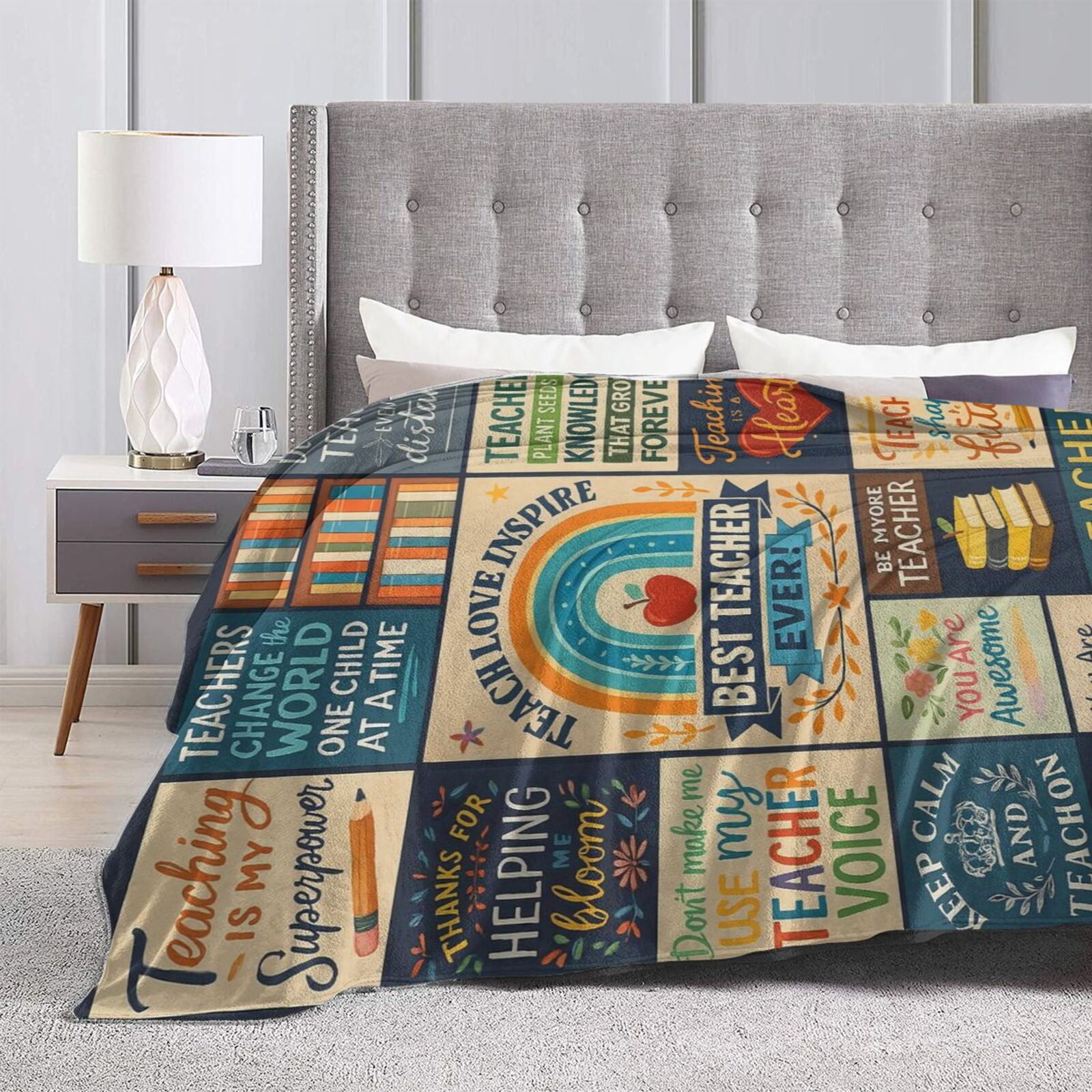 Teacher Gifts for Women Men- Unique Teacher Appreciation Gifts Blanket, Funny Gifts for Teachers, Best Teacher Gifts from Student, Teacher Birthday Retirement Gifts- Throw Blanket 60x50