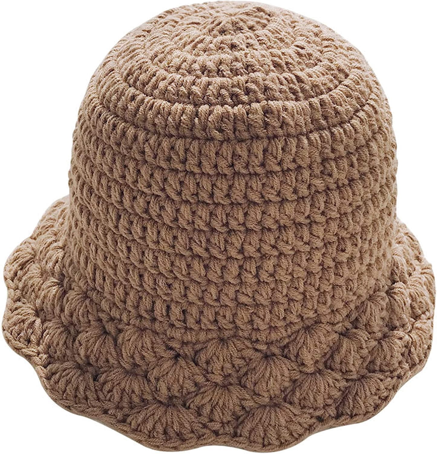CoCopeaunts Plain Bucket Hat for Women Winter Knitted Unisex Warm Bonnet Cap Trendy Oversized Comfort Ladies Bucket Cap Packable