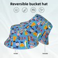 thumbnail image 3 of Kll Cute Flat Fish Bucket Hat for Women Men Packable Travel Beach Sun Hat Outdoor Rave Accessories Reflective Fisherman Cap, 3 of 6