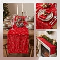 thumbnail image 6 of Honeplcked 13x71In Polyester Velvet Red Xmas Table Runner, Winter Seasonal Indoor Christmas Table Decorations, Embroidered Snowflake Table Runner for Xmas Party Home Holiday Kitchen Dining Room, 6 of 7