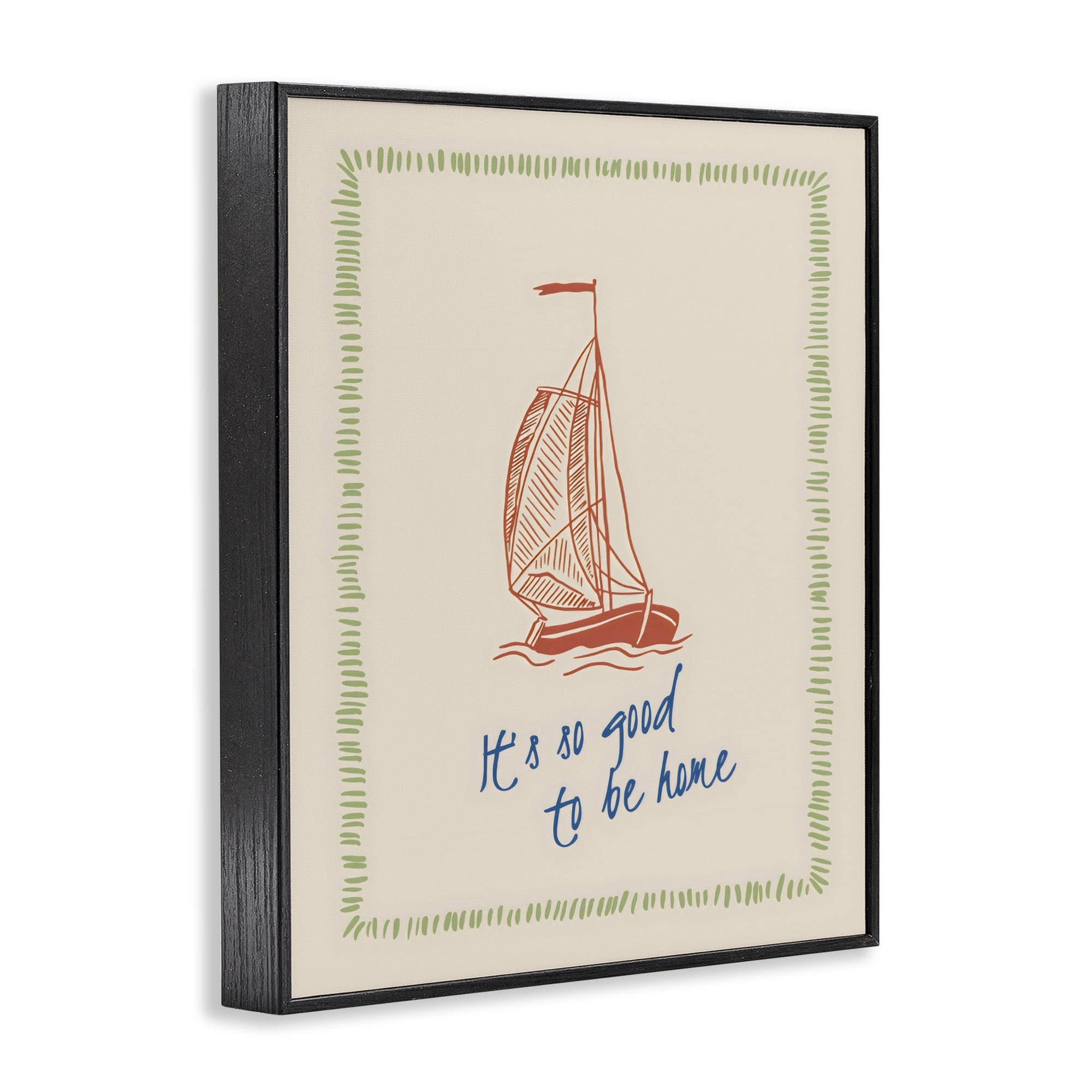 Stupell Industries Good To Be Home Sailboat Black Framed Giclee Art, design by The Prints Vibe