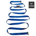 thumbnail image 2 of Two 2" x 20' E Track Tie-Down Ratchet Straps | Heavy Duty Ratcheting Cargo Strap TieDowns w/ETrack Spring Fittings & Ratchets, Polyester Webbing | Secure Motorcycles, Pickup, Truck, Trailer Loads, 2 of 5