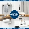 thumbnail image 5 of NIFFGAFF Towel Paper Holders Wall Mount: Kitchen and Bathroom Self Adhesive Rack, Holder for Cabinet Counter, Under Cabinet Hanging Shelf, Toilet Paper Hanger, Aluminum, Black, 5 of 5