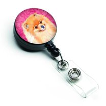 Carolines Treasures LH9395PKBR Pink Pomeranian Retractable Badge Reel
