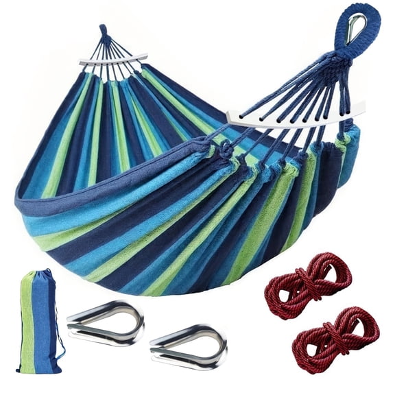 Mapskey Hammocks Portable Camping 700lb Comfortable Fabric with Two Anti Roll Balance Beam and Sturdy Tree Straps