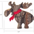 thumbnail image 6 of Wood Moose Figurines - Handmade Wooden Cute Deer Decorations - Animal Figurines & Statues - Small, 6 of 6