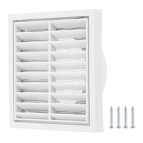 Uxcell 4" Wall Vent, ABS Gable Vent Grille Louvered Square Louver Air Vent Cover with Screen Mesh