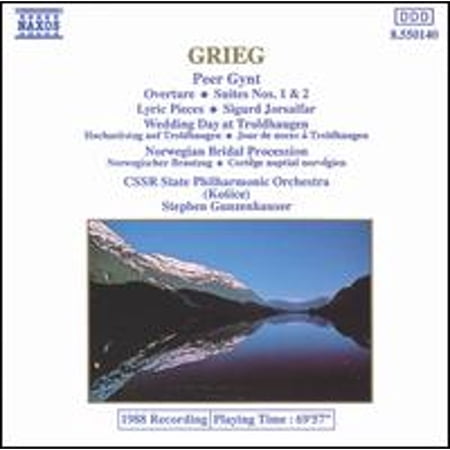 Grieg: Peer Gynt Overture and Suites; Lyric Pieces; Sigurd Jorsalfar (CD) by Czecho-Slovak Philharmonic Orchestra, Stephen Gunzenhauser (conductor)