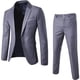 thumbnail image 1 of 1 Set Men Blazer Pants Set Solid Color Long Sleeve Slim Fit Turndown Collar Temperament One Button Pockets Suit Set Male Clothes, 1 of 4