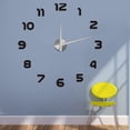 thumbnail image 5 of Farfi Modern DIY Acrylic Mirror Surface Wall Sticker Quartz Clock Living Room Decor (Black,S), 5 of 13
