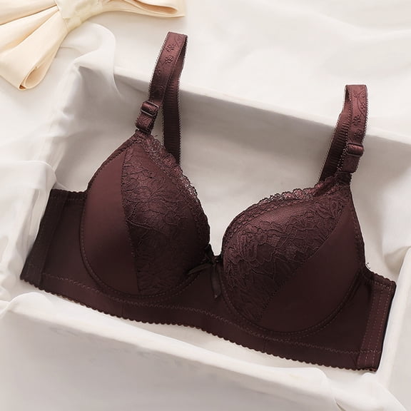 Gamivast Womens Lace Bra Underwire Floral Full Coverage Bras with Support Comfortable Seamless Push up Bralette Adjustable Strap Sleeping Bra
