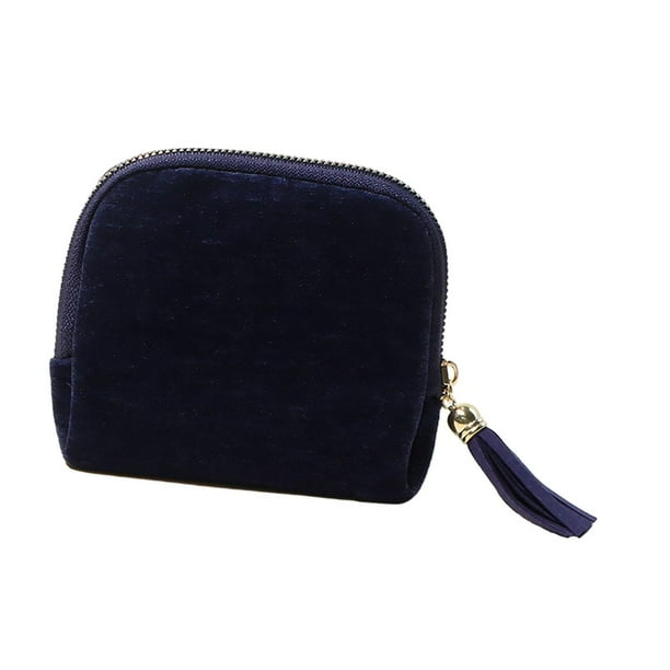 Estuche de viaje para joyas con cierre de cremallera, pequeño, versátil, interior suave. Regalo ideal para mujeres. Marina de guerra