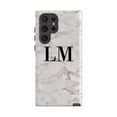 thumbnail image 1 of Personalised White Napoli Marble Initials Samsung Galaxy S22 Ultra Case,iPhone 15 Pro Max, 1 of 3