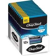 ChapStick Moisturizer Original Lip Balm Tubes, SPF 15 and Skin Protectant - 0.15 Oz (Pack of 12)