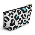 thumbnail image 4 of White & Blue Leopard Animal Print Makeup Bag Women's Cosmetic Pouch Bag, 4 of 6