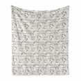 thumbnail image 1 of Birds Soft Flannel Fleece Throw Blanket, Spotted Neck Swallow and Red-Rumped Swallow Perching on Parallel Wires, Cozy Plush for Indoor and Outdoor Use, 50" x 70", Pale Grey and Dimgrey, by Ambesonne, 1 of 6